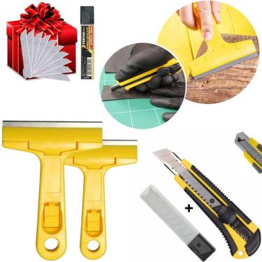 Imagem de Jogo 4 Estilete De Metal Profissional + 10 Lâminas Extras