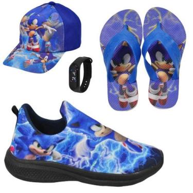 Imagem de Tênis Infantil Masculino Calce Fácil Escolar Menino Personagem +Chinel