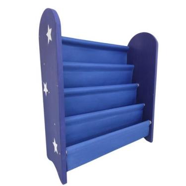 Imagem de Estante Livro Infantil Montessori Madeira Estrela - Emi Moveis, Azul R