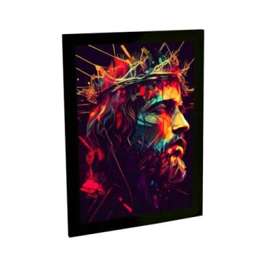 Imagem de Quadro Decorativo Jesus Ilustração Coroa De Espinhos Decoração Quarto Sala