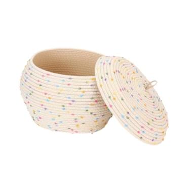 Imagem de Ｂｅｓｇａ Cesta de armazenamento com pontos coloridos, organizador de brinquedos, cesta de armazenamento com tampa, cesta de tecido para roupas de quarto e sala, Longo