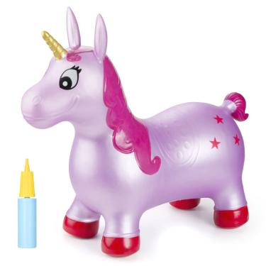 Imagem de Brinquedo inflável para andar com animais inpany Pink Unicorn Hopper