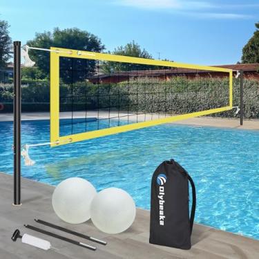 Imagem de Olybeaka Conjunto De Rede Vôlei Piscina Sem Base Com Comprimento Ajustável 15 A 26 Pés E 3 Alturas Ajustáveis, Para Ao Ar Livre 2 Bolas Bolsa Transporte