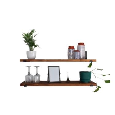 Imagem de Kit Prateleira Industrial Com Mão francesa de ferro invertida Nicho Decoração rustica(4,Envelhecida)