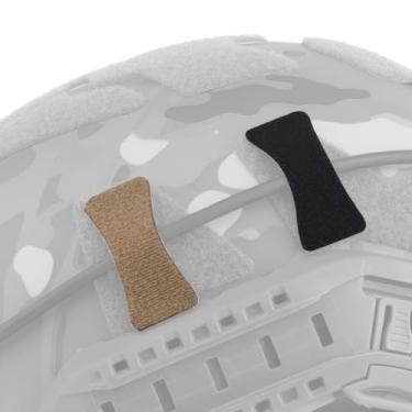 Imagem de Conjunto organizador de cabos de capacete tático de 8 peças – Adesivos reutilizáveis de fixação de gancho e laço NVG Comms para fone de ouvido tático, walkie-talkie e equipamento de comunicação (preto