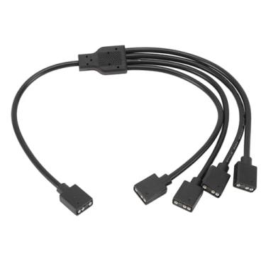 Imagem de Cabo Divisor de 1 a 4 ARGB Compatível Com Placa-mãe de 5V de 3 Pinos, Cabo de Extensão de Divisor RGB de 5V de 3 Pinos para Cooler de CPU de Chassi de Computador e Ventiladores