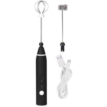 Imagem de Batedeira de ovos, batedeira elétrica automática para ovos, espumador de leite, misturador PRETO