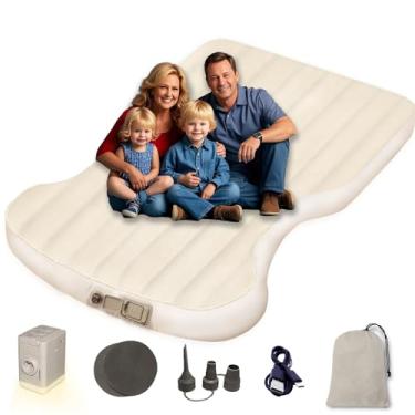 Imagem de Colchão de carro autoinflável para Tesla Model Y 2020-2024 Tapete portátil para sofá de ar com superfície flocada colchão de ar embutido bomba de ar para acampamento ao ar livre modelo Y acessórios