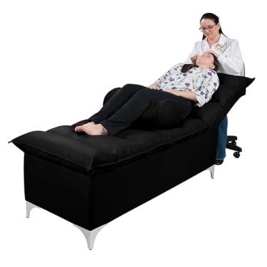 Imagem de Maca de Estética Facial Liz Cílios e Sobrancelhas Designer Lash Salão Spa Veludo - Casa Imperial (PRETO)