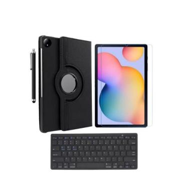 Imagem de Capa Giratória + Teclado Bluetooth com Película e Caneta Para Tablet R