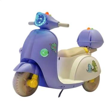 Imagem de Mini Moto Elétrica Infantil Baby Dinossauro 6v Lilás Roxo - Unitoys