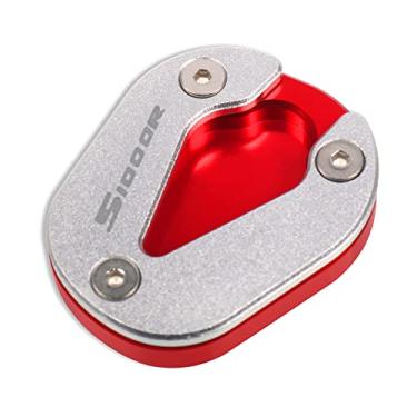Imagem de Acc-Creativity Suporte de pé de motocicleta com ampliador lateral para placa de extensão compatível com BMW S1000R 2021-2022 (vermelho)
