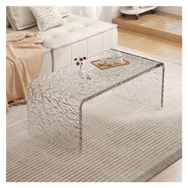 Imagem de Mesa de Centro Onda de água padrão janela pequena mesa acrílica transparente varanda mesa de café quarto tatami mesa baixa sofá mesa lateral Mesa de Chá