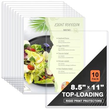 Imagem de Ndsox Pacote com 10 protetores de impressão rígidos de 21,6 cm x 28 cm, protetores de folhas de plástico rígido transparente com carregamento superior para certidões de nascimento, documentos