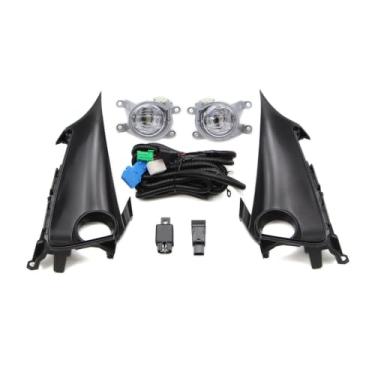 Imagem de Dreamseek Conjunto de lâmpada de neblina de LED e moldura de farol de neblina para Toyota Corolla Hatchback 2019-2022 substituição da tampa da luz do para-choque dianteiro com interruptor de fiação