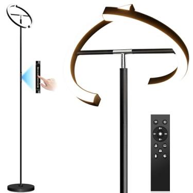 Imagem de Laiebri Luminária De Chão Para Quarto, Luminária De Pé Com Regulagem Contínua, 3000-6000K, Luz De Leitura Giratória Com Toque E Controle Remoto, Luminárias De Chão Led Modernas Para Sala De Estar E