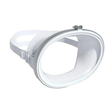 Imagem de simhoa Óculos de mergulho com snorkel, máscara de mergulho antiembaçante, alto volume e compacto profissional para livre, óculos de ângulo amplo, lente única, Estrutura de aço Branca