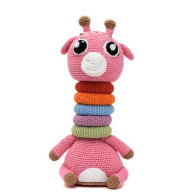 Imagem de Girafa brinquedo educativo em amigurumi