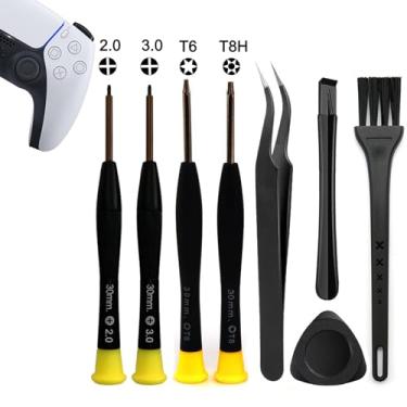 Imagem de MYPUQIAO Kit De Ferramentas Limpeza E Reparo Para Controle Console Playstation Ps5, Ps4, Ps3, Ps2 Ps1, Chave Fenda Cruzada Ph00 (+2.0) Ph0 (+3.0), Conjunto Segurança Torx T6 T8H T10H, Pinça, Pé Cabr