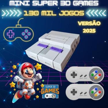 Imagem de Mini Console Retro Super Nintendo com 130 mil jogos + 2 Controles Super 3D Games [video game] [video game]