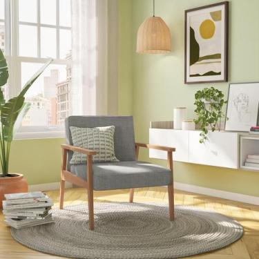 Imagem de Poltrona Mariana Natural e Cinza - Mobly