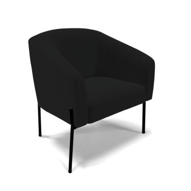 Imagem de Cadeira Sala De Jantar Pé De Ferro Preto Stella Linho D03 - D'rossi Cor Preto