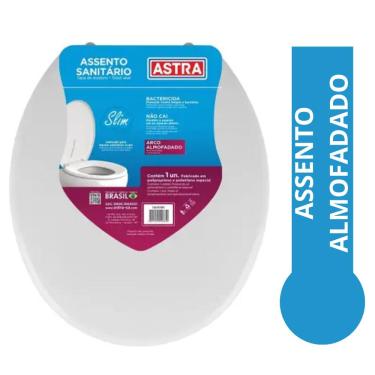 Imagem de Assento Vaso Sanitário Slim Almofadado Universal Oval  Astra