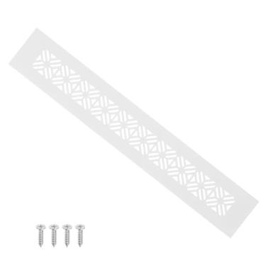 Imagem de PATIKIL Capa de ventilação de porta de 30 x 5 cm, capa de ventilação de grade de alumínio resistente com parafusos de montagem para porta de guarda-roupa de armário, branca