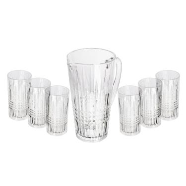 Imagem de Conjunto Jarra Com 6 Copos De Vidro Queen 1,5L/320ML - Wolff