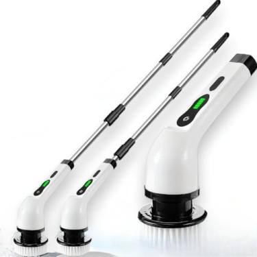 Imagem de Esfregão Elétrico Sem fio Escova De Limpeza Pesada Multiuso 360 Recarregável Giratória