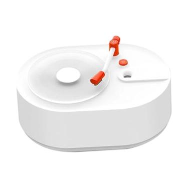 Imagem de Ioensy Umidificador de ar em formato de toca-discos, difusor de óleos essenciais, silencioso, multifuncional, USB, difusor de aromas para quarto de cabeceira, Branco