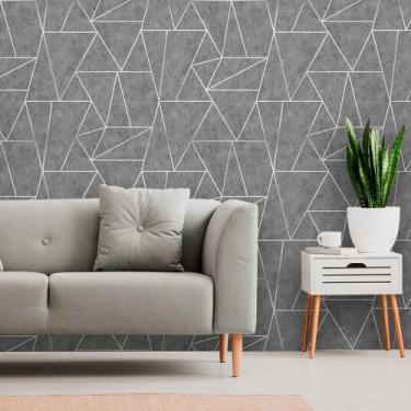 Imagem de Papel De Parede Geométrico Premium Cimento Queimado - Geral