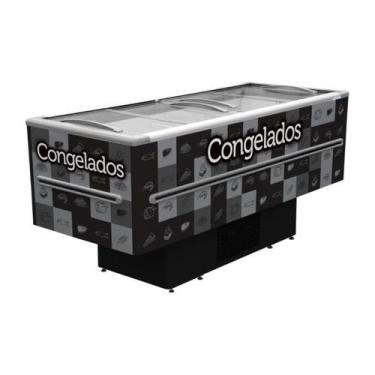 Imagem de Ilha de Congelados Fricon 2m 568L Preta com LED  Freezer Expositor Hor