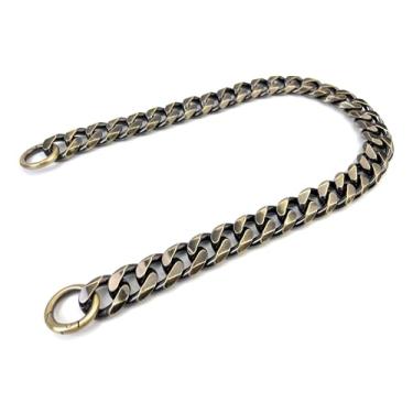 Imagem de VersaKits Corrente cubana grossa charmosa alça de bolsa de alumínio extensor acessório corrente de latão 20 cm decoração calça corrente corrente de sapato corrente coleira de cachorro corrente