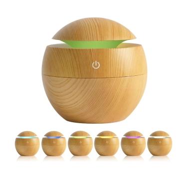 Imagem de Aromaterapia Difusor Esfera Madeira Luz 7 Cores USB