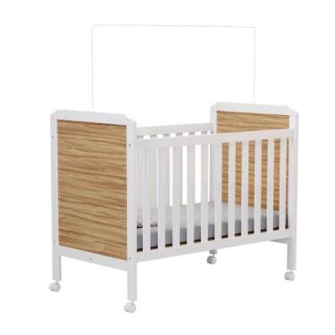 Imagem de Berço Moveis Peroba Cloe minicama Americano MDF, Branco e Amêndoa