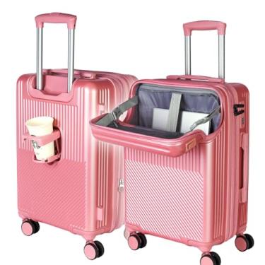 Imagem de GMTA Mala de Viagem de Bordo 10Kg Expansível Rígida Padrão ANAC com 4 Rodas duplas 360° Cadeado Anti Furto Compartimento Exclusivo para Notebook Saída USB para carregamento de Celular (Rose)