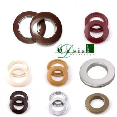 Imagem de Kit 10 peças de Ilhós Para Varão 19mm de Cortina - Oasis Tecidos, marr