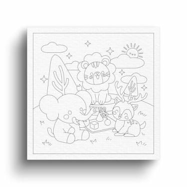 Imagem de Tela Para Pintar Canvas Infantil Desenho 20x20cm (Opção 2)