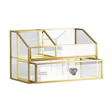 Imagem de Fenteer Organizador de Cosméticos, Caixa de Armazenamento de Maquiagem para Penteadeira, Quarto, Mesa de Trabalho