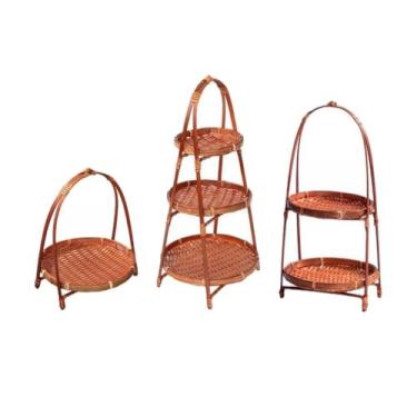 Imagem de IEUDNS Conjunto de 3 Cestas de Frutas de Bambu para Decoração E Armazenamento