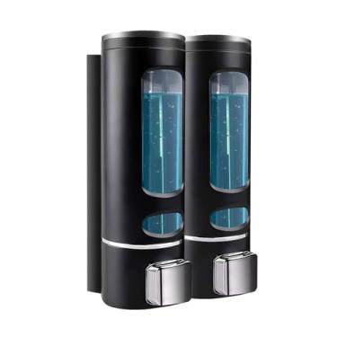 Imagem de Dispensador de xampu e condicionador – Dispensador de xampu de chuveiro de parede de 800 ml, sem broca, dispensador de sabão para chuveiro, banheiro, hotel (2 câmaras)