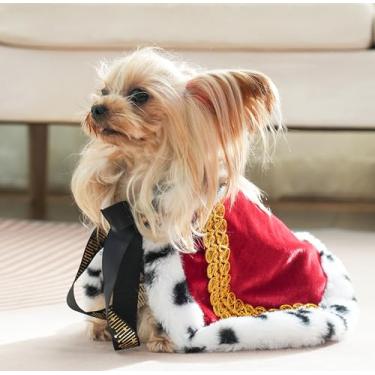 Imagem de Lovelyshop Capa para fantasia de Halloween, King Queen Prince e Princesa Cosplay PP