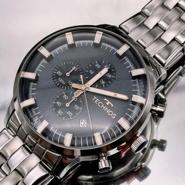 Imagem de Relógio Technos Masculino Grandtech Prata Original Presente