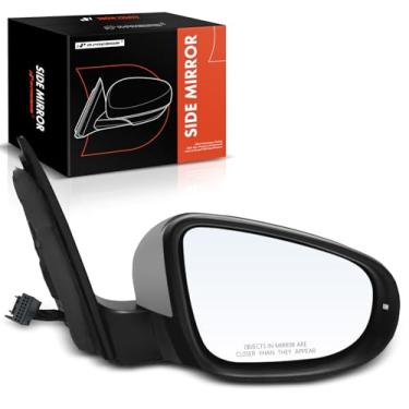 Imagem de A-Premium Espelho retrovisor elétrico do lado do passageiro - compatível com Volkswagen Golf/GTI 2010-2014, Golf R 2012-2013 - Espelho retrovisor externo preto dobrável elétrico aquecido com seta e