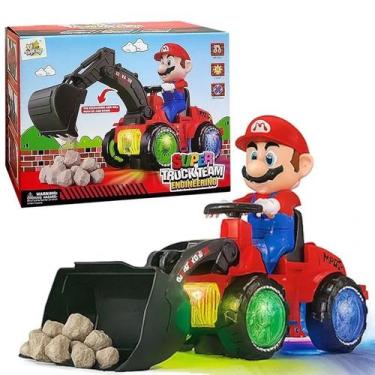 Imagem de Trator Eletrônico Infantil Mario Construtor Brinquedo Musical com Luze