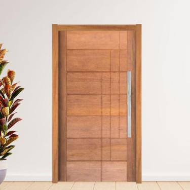 Imagem de Porta Completa Pivotante BBB 03 Frisos 100x210 em Madeira Maciça Cedro