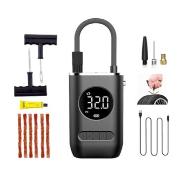 Imagem de Mini Compressor Portátil Bomba De Encher Pneu + Kit Reparo
