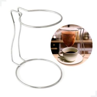 Imagem de Transforme Seu Café com o Suporte de Coador Grande Cromado - Elegância