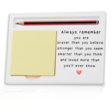 Imagem de Always Remember You are Braver, Strong, Smarter, Loved, Inspiration Gift for Her, Friends, Sister Daughter Nurse Colleagues Work Friend Son Self-Stick Note Pad Holders ZBA12